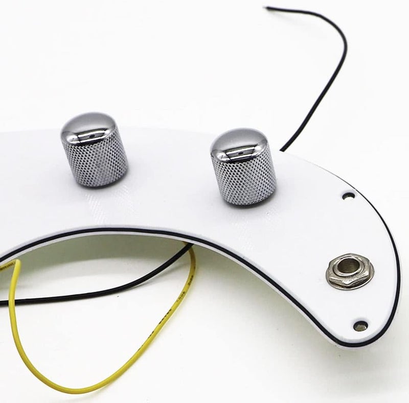 ROZILO White 3 Ply Pre-wired Bass Pick Guard Loaded P Bass Pickguard for Precision P Bass - Image 3